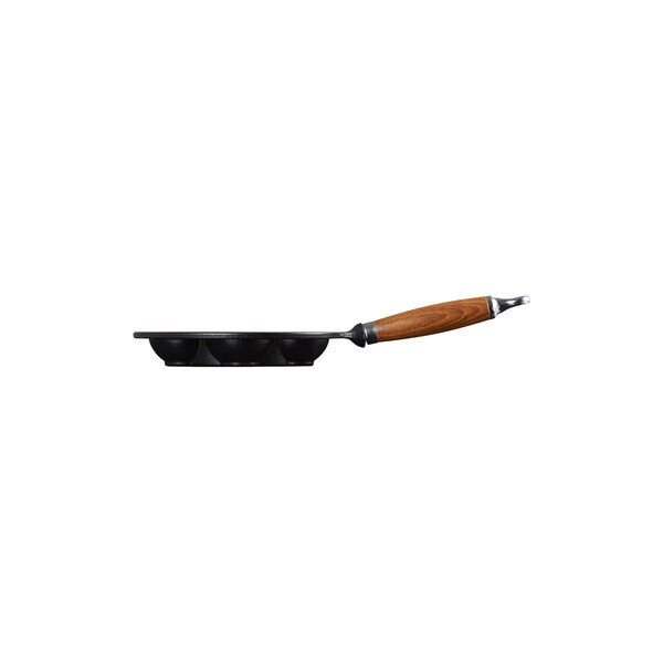 Dougnut Pan with wooden handle 20 cm, matte black, Le Creuset