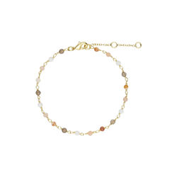 Viva bracelet w. multi stones, gold plated, Pure by Nat