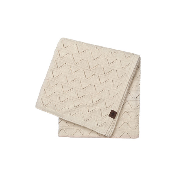 Knitted Plaid Mauntain, beige melange Knitted Plaid Mauntain, beige melange, By LOHN