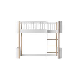 Wood Mini+ Low Loft Bed 68x162 cm, white/oak, Oliver Furniture