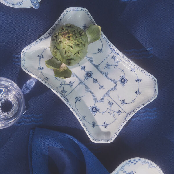 Blue Fluted Half Lace Rectangular Dish, Royal Copenhagen