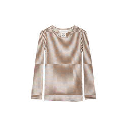 Slim Tee Stripe, almond/offwhite, Serendipity