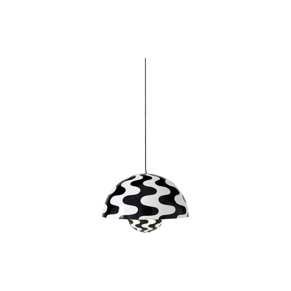 Flowerpot VP2 Pendant, black & white pattern Flowerpot VP2 Pendant, black & white pattern, &Tradition