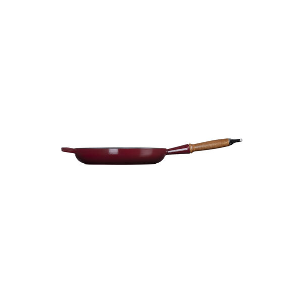 Signature cast iron frying pan with wooden handle &Oslash; 28 cm, garnet, Le Creuset
