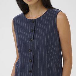 AzaniaPW Waistcoat, blue nights pinstripe, Part Two