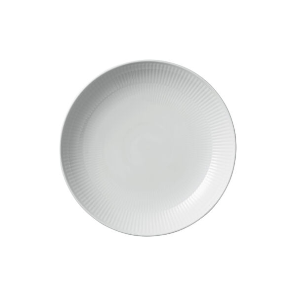 White Fluted Modern Plate &Oslash; 25 cm, Royal Copenhagen