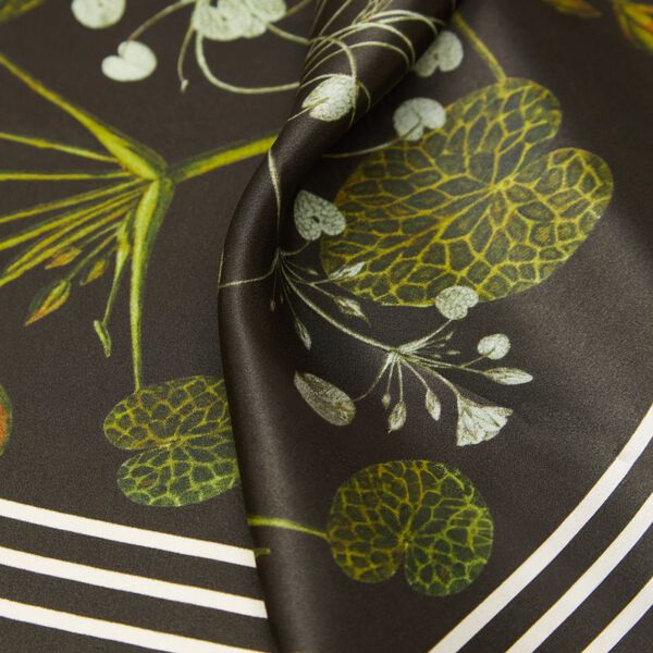 Green Striped Blossom scarf, emerald green, Flora Danica Denmark