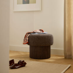 Nala Pouf, dark brown, Westwing Collection