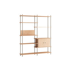 Shelving Tall Cabinet, oak/warm grey, MOEBE