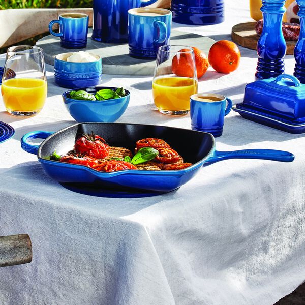 Signature cast iron square grillit 26 cm, azure, Le Creuset
