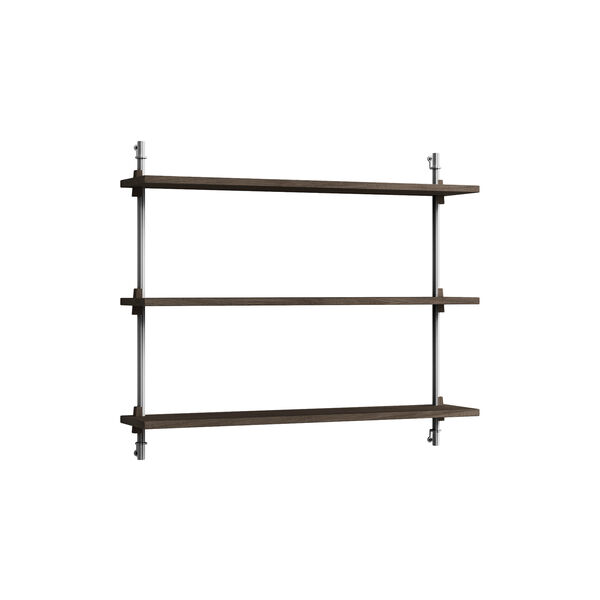 Wall Shelving Small, smoked oak/stainless steel, MOEBE