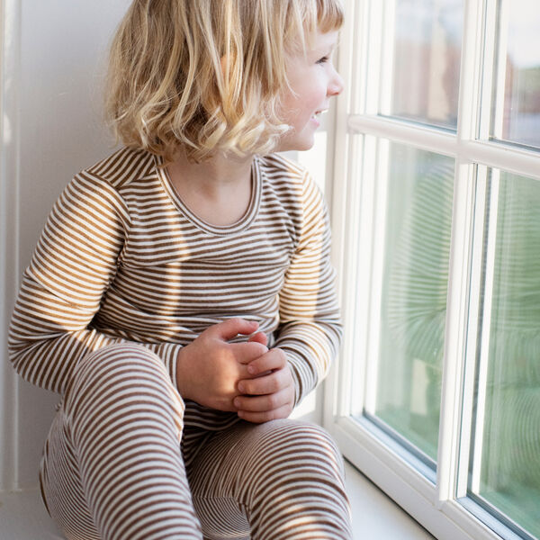 Leggings Stripe, almond/offwhite, Serendipity