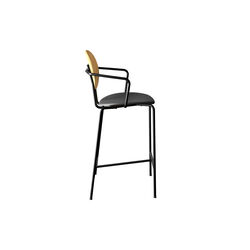 PIET HEIN Counter Chair with Arms, oiled oak/Solid Black 509, Sibast Furniture