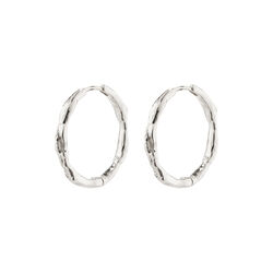 EDDY recycled  organic shaped large hoops, silver-plated, Pilgrim