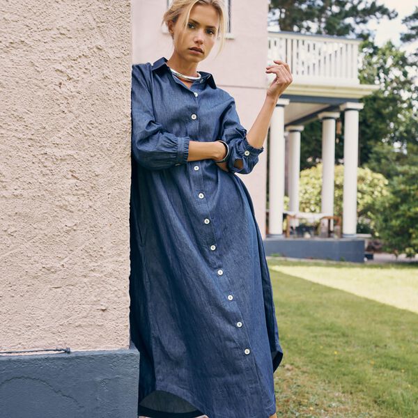 Joy Shirt Dress, blue denim Joy Shirt Dress, blue denim, CARE BY ME