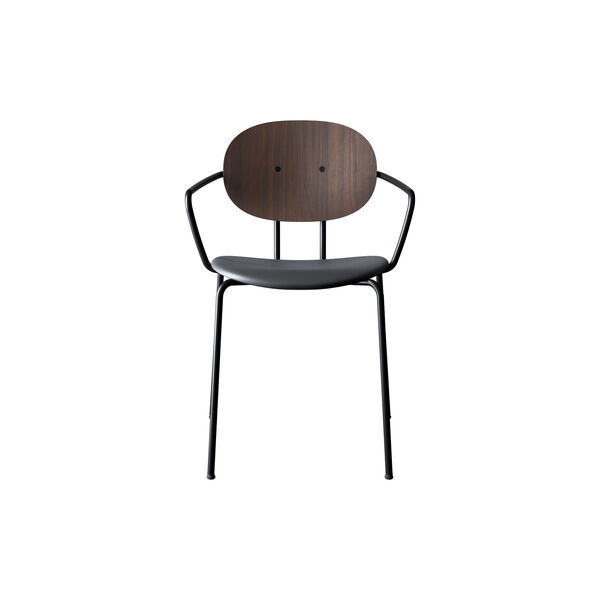 PIET HEIN Chair with Arms, oiled walnut/Solid Black 509, Sibast Furniture
