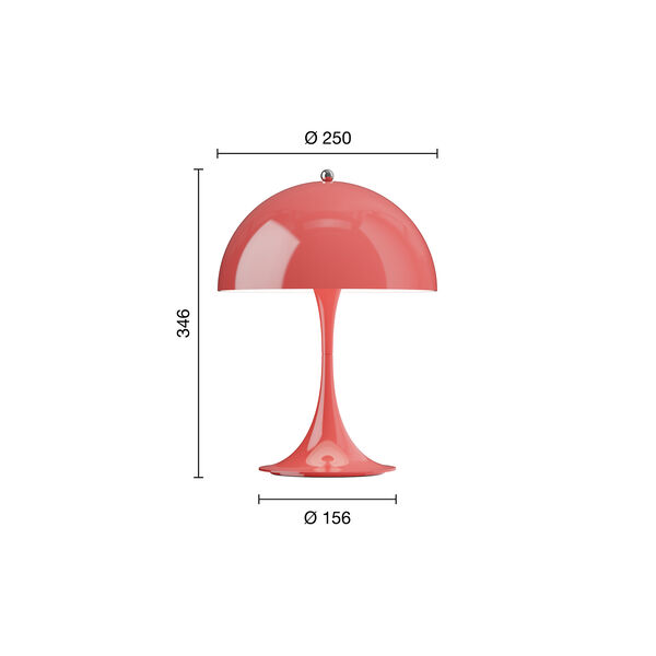Panthella 250 Portable Table Lamp, opaque coral Panthella 250 Portable Table Lamp, opaque coral, Louis Poulsen
