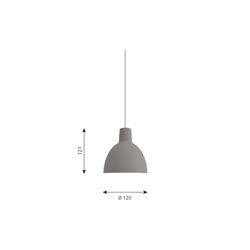 Toldbod 120 Pendant, light grey, Louis Poulsen