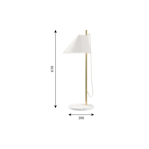 Yuh Table Lamp, white/messing, Louis Poulsen