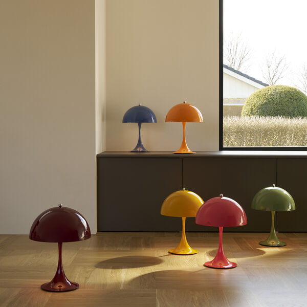 Panthella 250 Portable Table Lamp, opaque indigo blue, Louis Poulsen