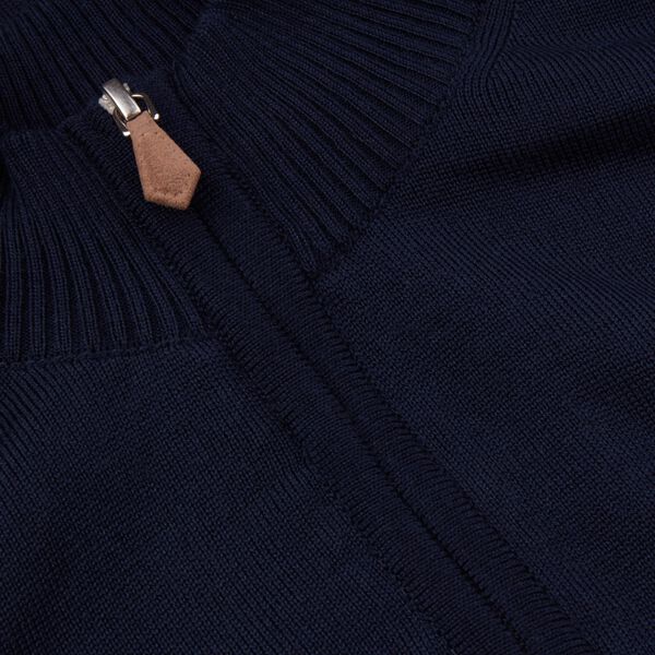 Sweater Knitted Half Zip Merino Wool, navy, Stenstr&ouml;ms