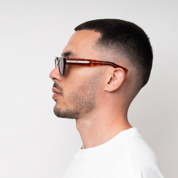 LUNA sun glasses, havana/transparent, MESSYWEEKEND