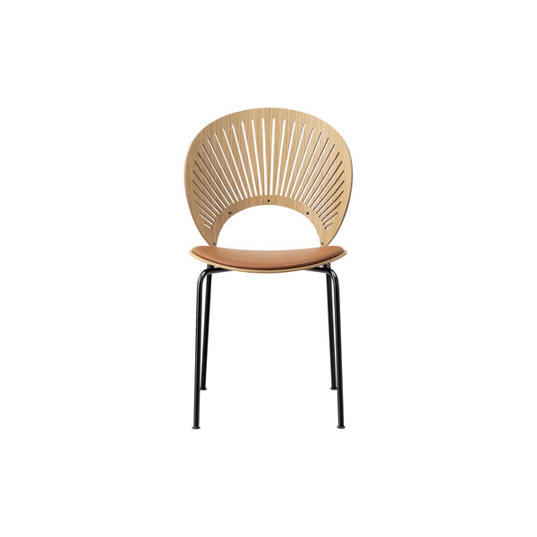 3396 Trinidad Chair with Seat Upholstery, oiled oak/cognac/black, Fredericia Furniture