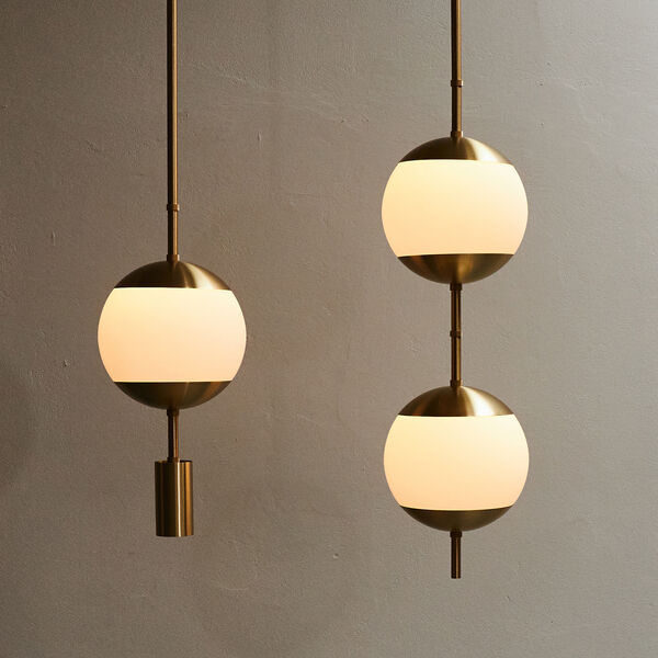 Monroe 2 Ceiling Light, brass/opal, Rubn