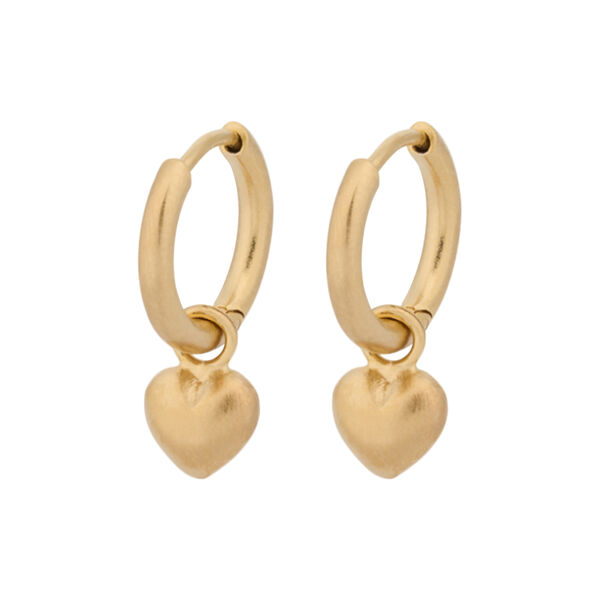Heart earrings, gold, Pernille Corydon Jewellery