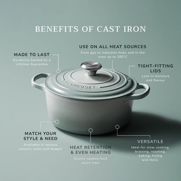 Signature round cast iron pot &Oslash; 28 cm, sea salt, Le Creuset