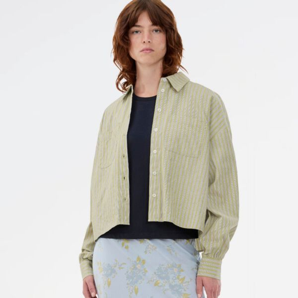 Umekomd shirt, tarragon stripe, Modstr&ouml;m