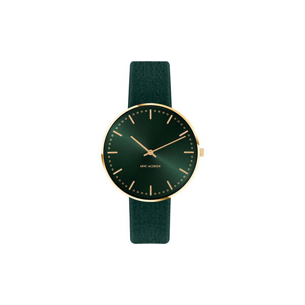 City Hall Evergreen Wrist Watch, green/gold/green City Hall Evergreen Wrist Watch, green/gold/green, Arne Jacobsen Watches