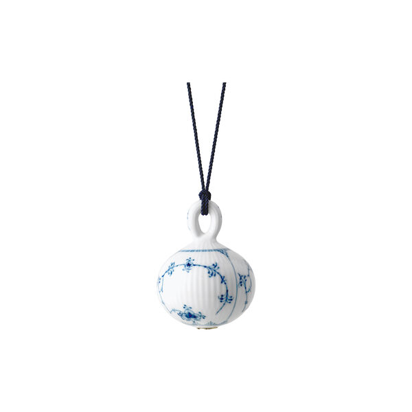 Blue Fluted Plain Christmas Bauble, Royal Copenhagen