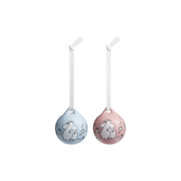 Moomin Bauble 2 pcs | Love | Pink & Blue, Moomin Arabia