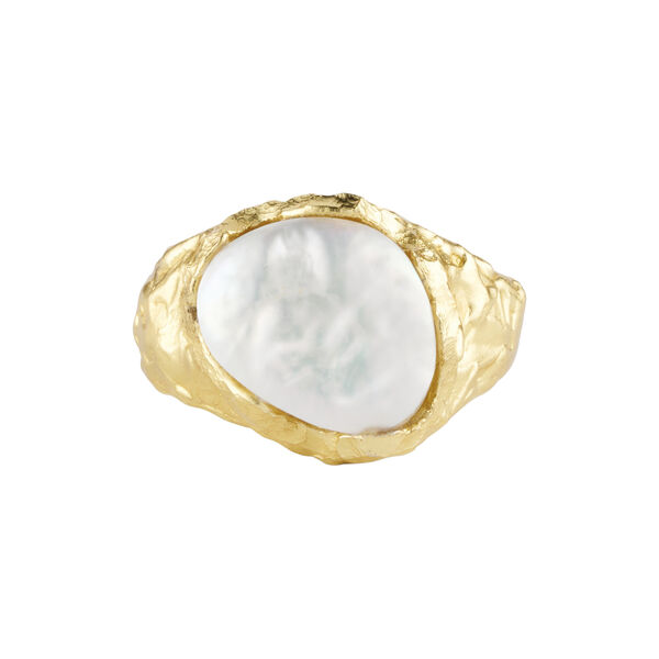 Adeline ring w. pearl, gold plated, Pure by Nat