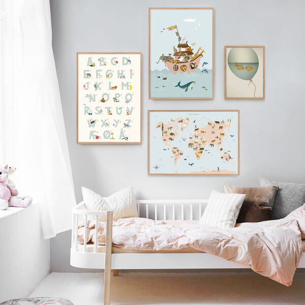 Verdenskort med dyr plakat, ViSSEVASSE