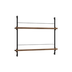 Magazine Shelving Small, smoked oak/black, MOEBE