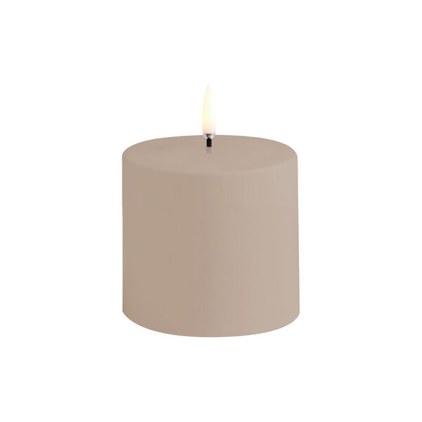 LED Outdoor Pillar Candle 17 cm, sandstone, Uyuni Lighting