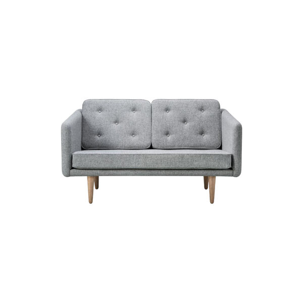 No. 1 2002 2-seater Sofa, grey/soap treated oak, Fredericia Furniture