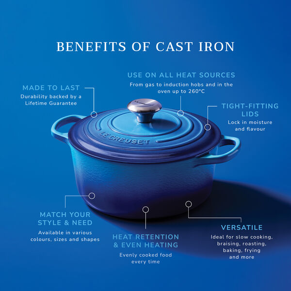 Signature round cast iron pot &Oslash; 28 cm, azure blue, Le Creuset