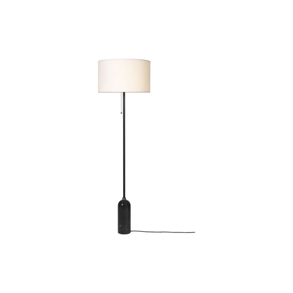 Gravity Floor Lamp, black marble/white, GUBI