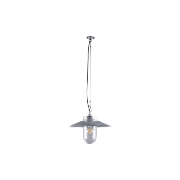 Well Glass Pendant With Visor 7680, galvanised silver/clear, Original BTC