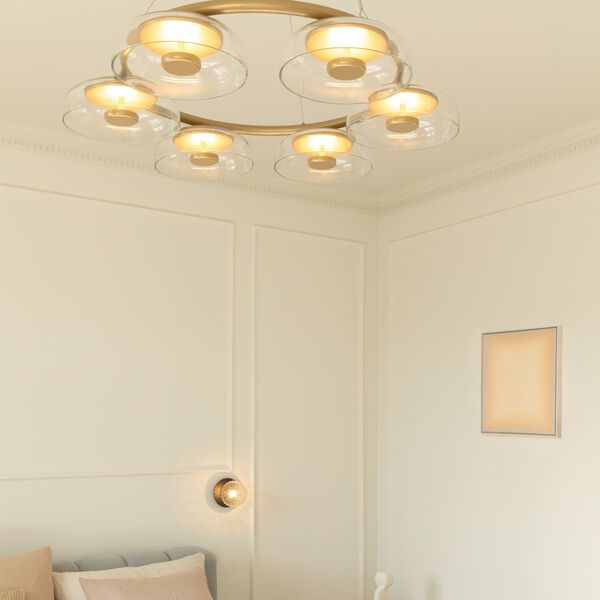 Blossi 6 Pendant, nordic gold/clear, Nuura