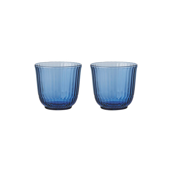 Waves Water Glass low 2 pcs, blue, Royal Copenhagen
