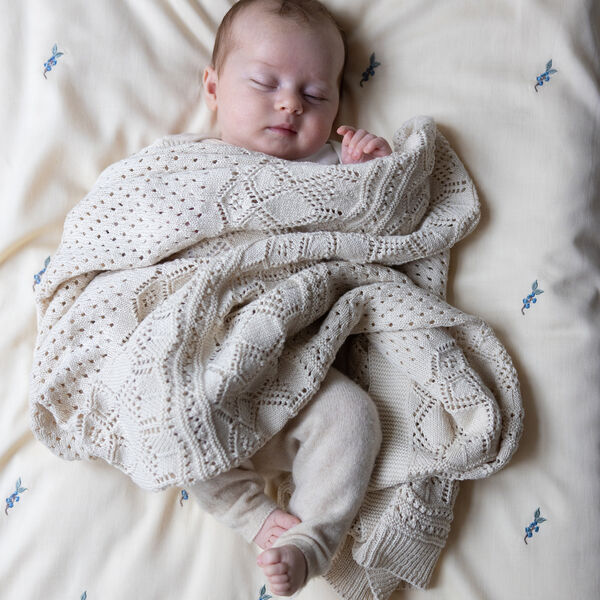 Pointelle Baby Knit Throw, off-white, Cam Cam Copenhagen