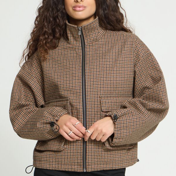 IHESOLU Jacket, brown check, ICHI