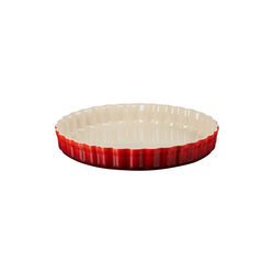 Heritage Fluted Flan Dish, cerise, Le Creuset
