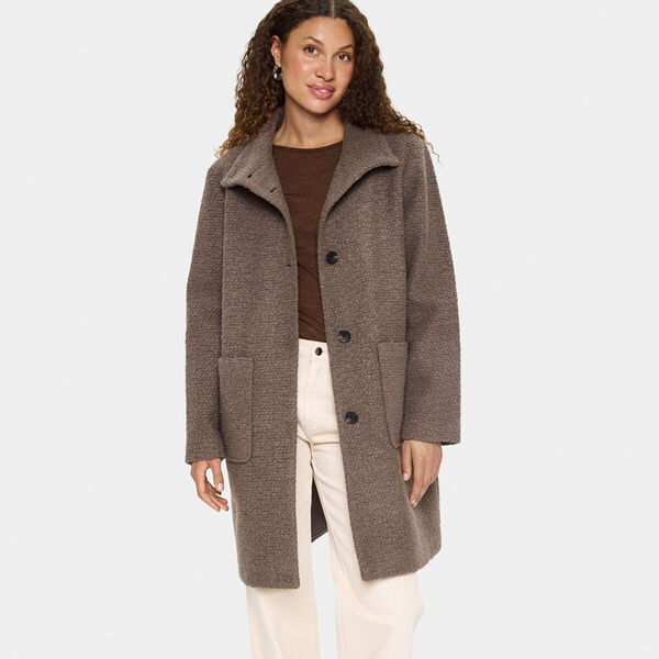 FerddySZ Wool Coat, falcon, Saint Tropez