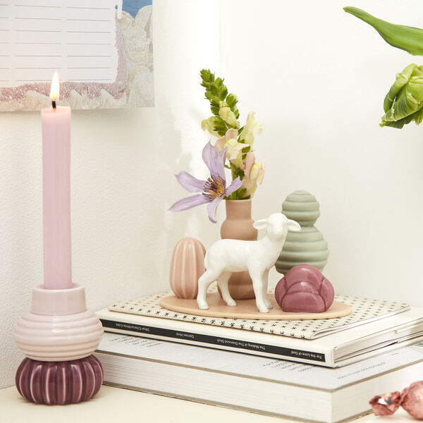Sweet Stories Lamb Vase, dusty rose, Dottir Nordic Design