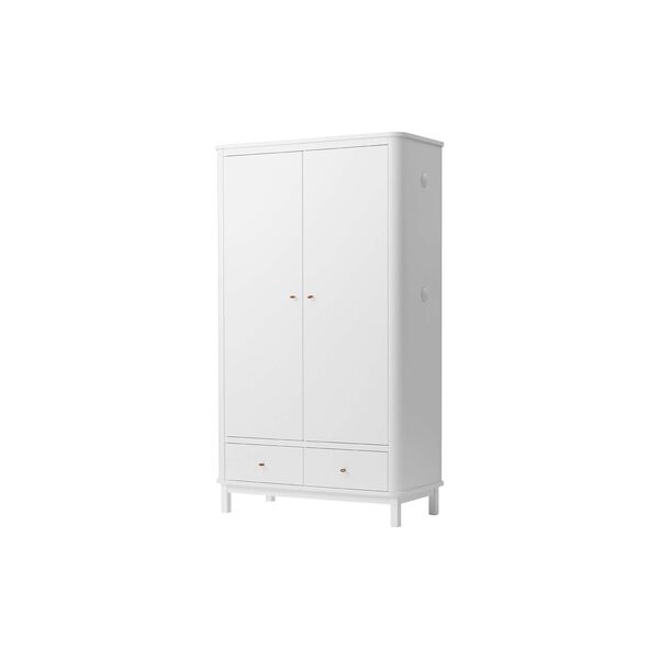 Wood Wardrobe 2 Doors, white, Oliver Furniture